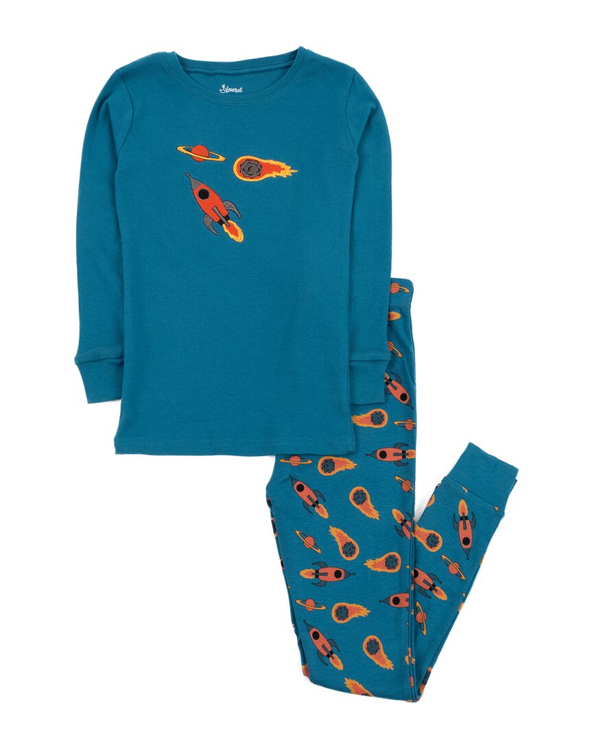 Leveret 2pc Pajama Set In Blue