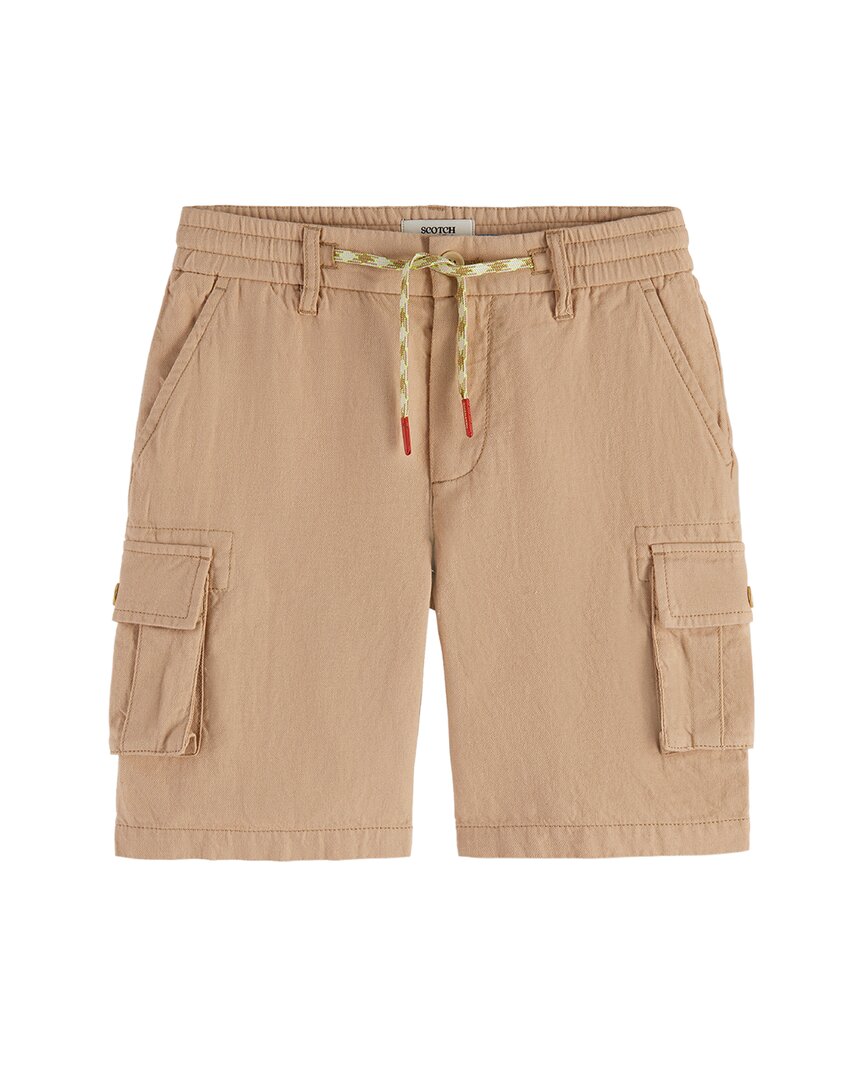 Scotch & Soda Garment-dyed Cargo Short In Brown