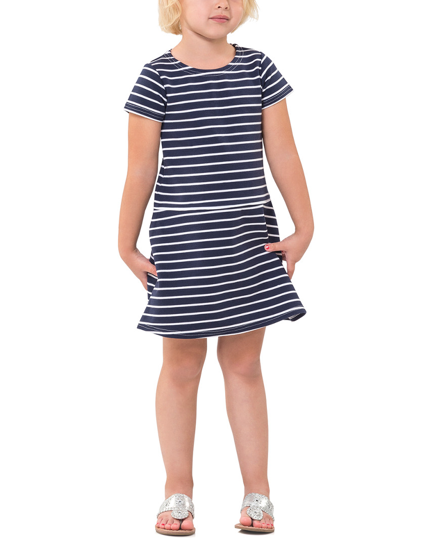 Image of Sail to Sable Navy & White Stripe Ponte T-Shirt Dress