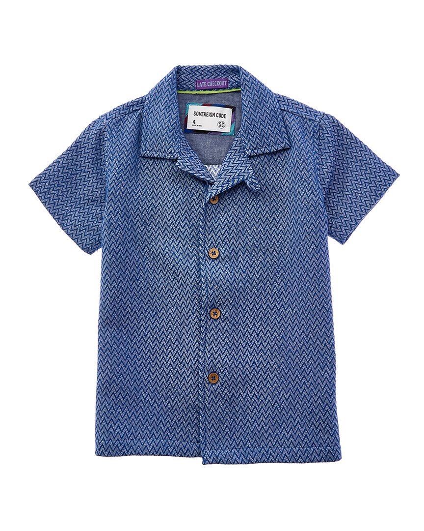 Sovereign Code Riviera Button Front T-shirt In Blue