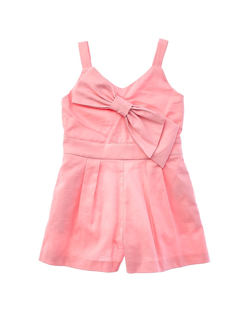 Bardot Junior Zenai Linen-blend Playsuit In Pink