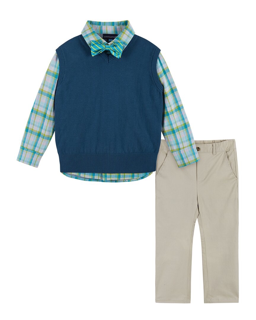 Andy & Evan Kids'  Plaid Vest Set In Multi