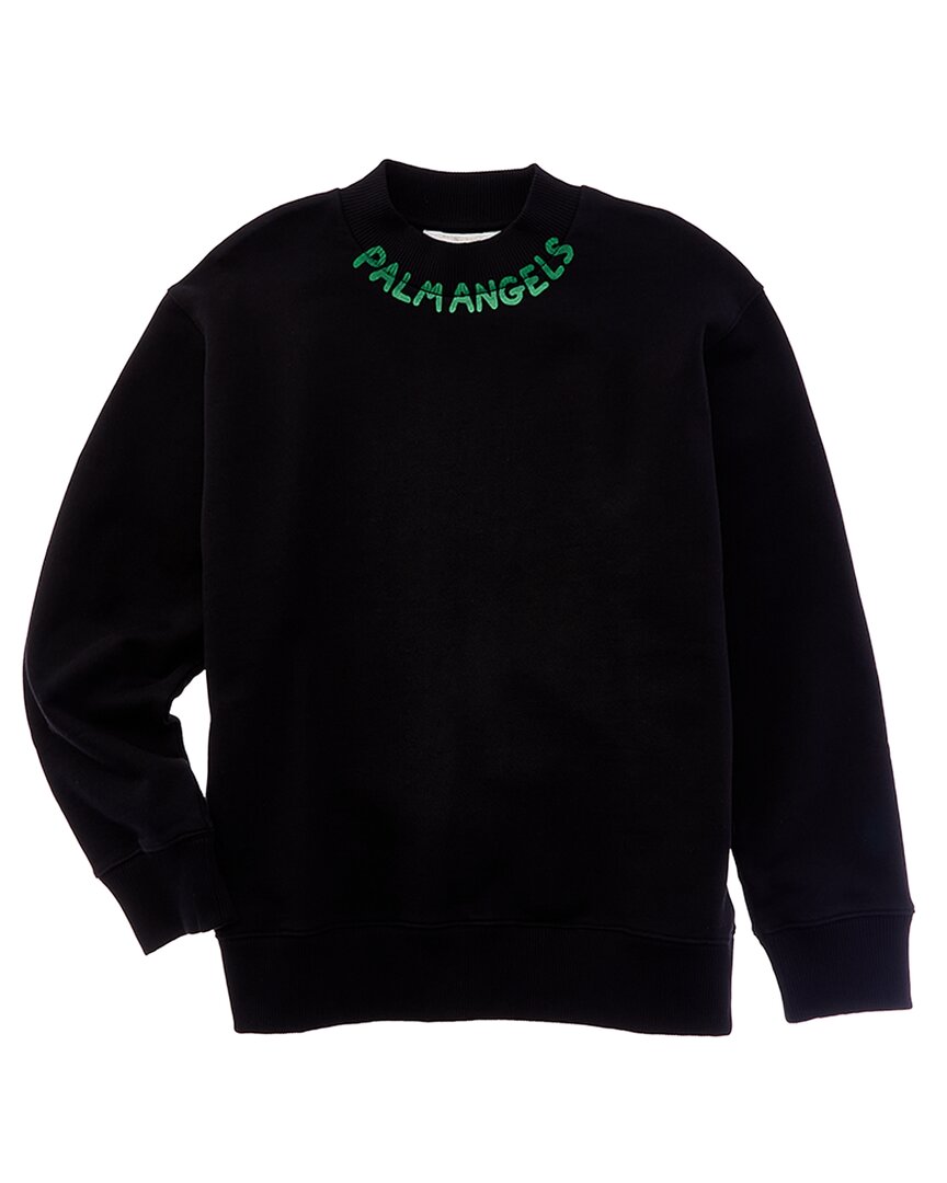Palm Angels Seasonal Logo Regular Crewneck Sweatshirt In Black