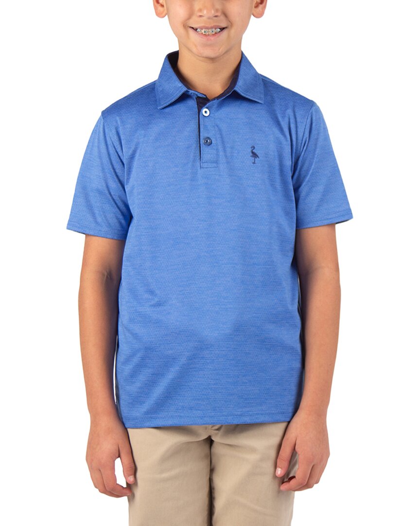 Tailorbyrd Melange Mesh Performance Polo Shirt In Blue