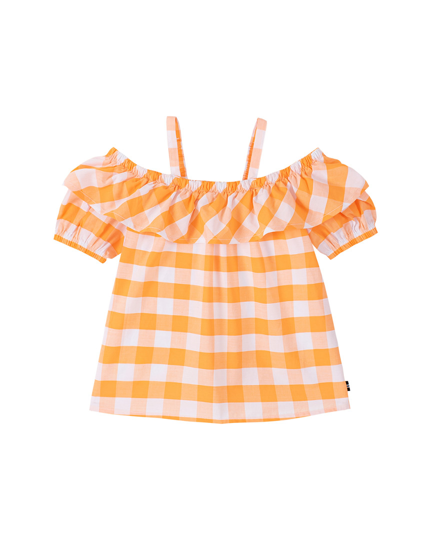 Image of Nautica Gingham Cold-Shoulder Top