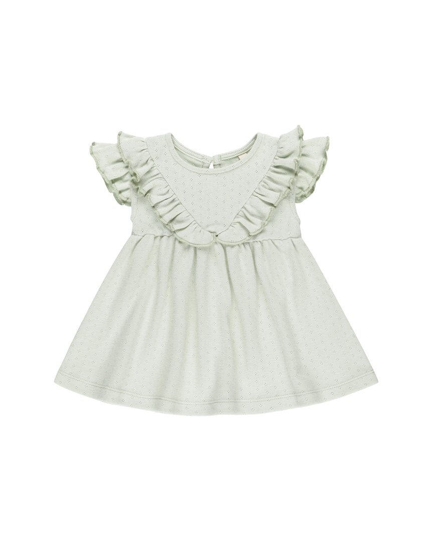 Quincy Mae Ruffle V Dress In Green