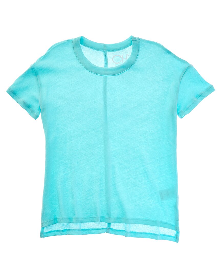 Chaser Gauzy Boxy Hi Lo T-shirt In Blue