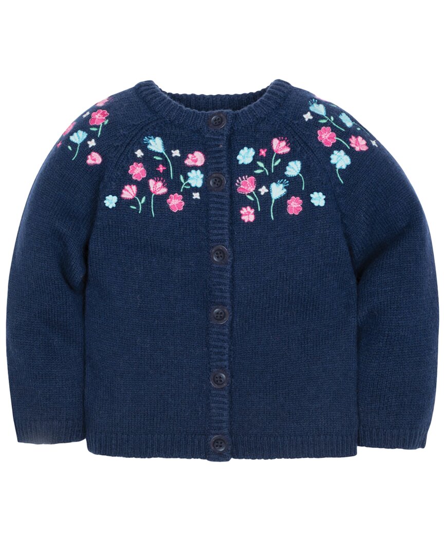Image of JoJo Maman Bebe Pretty Embroidered Wool-Blend Cardigan