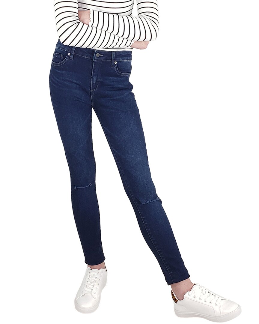 Tractr Jeans Diane Basic Mid-rise Skinny Pant In Blue