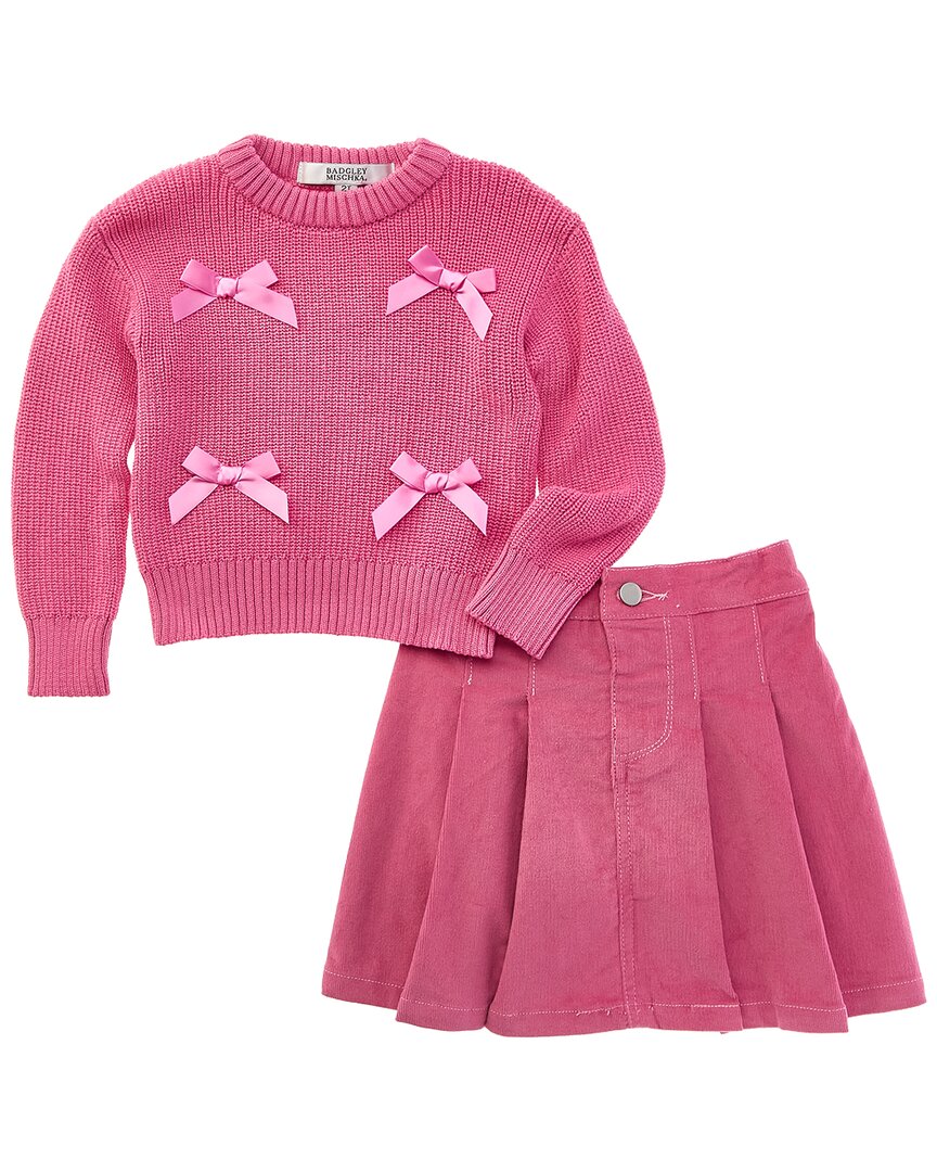 Badgley Mischka 2pc Sweater & Skort Set In Multi