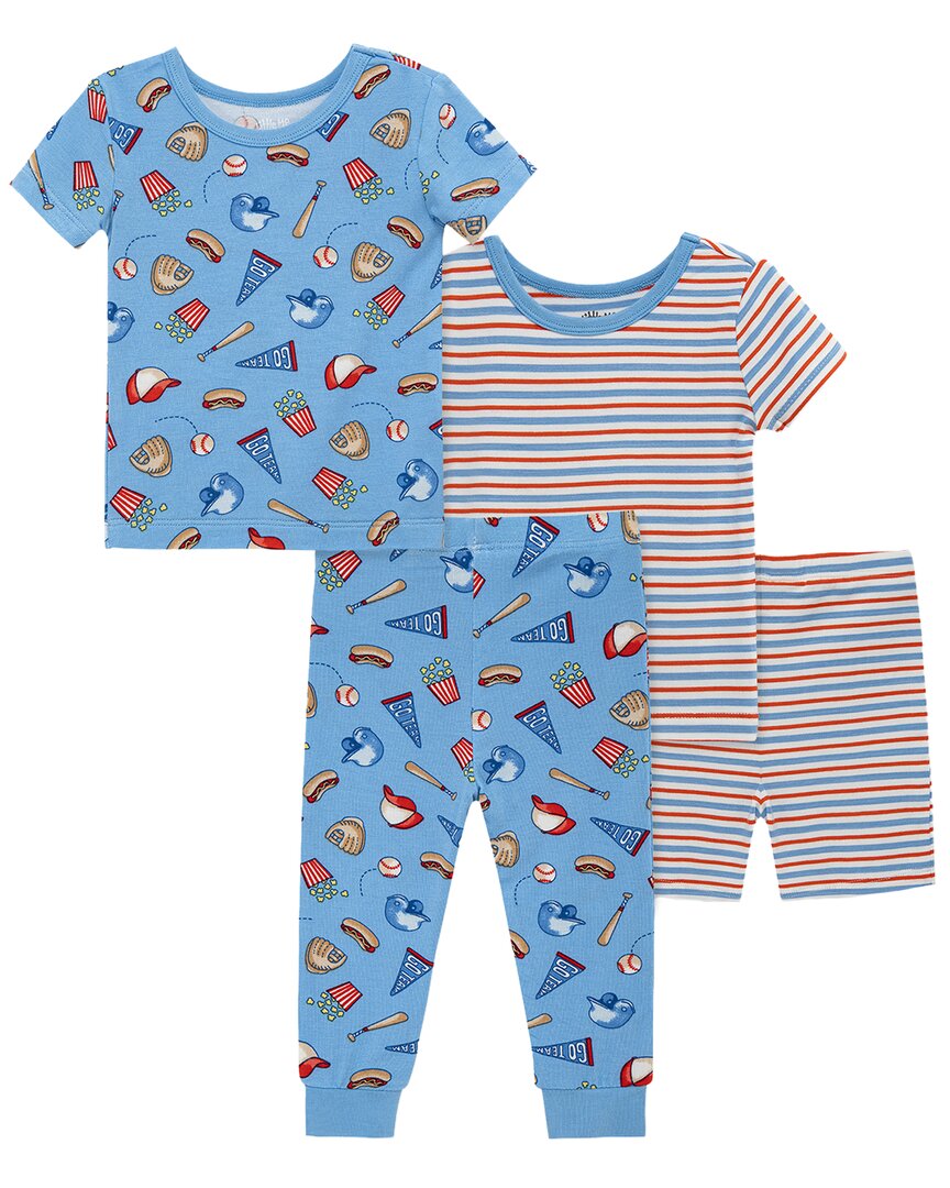 Little Me 4pc Baseball 4pc Pj In Multi