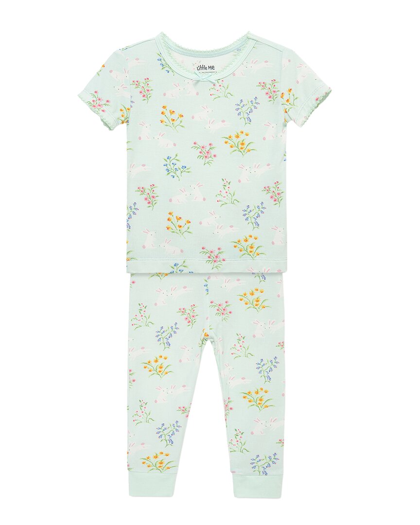 Little Me 4pc Bunny 4pc Pj In Green
