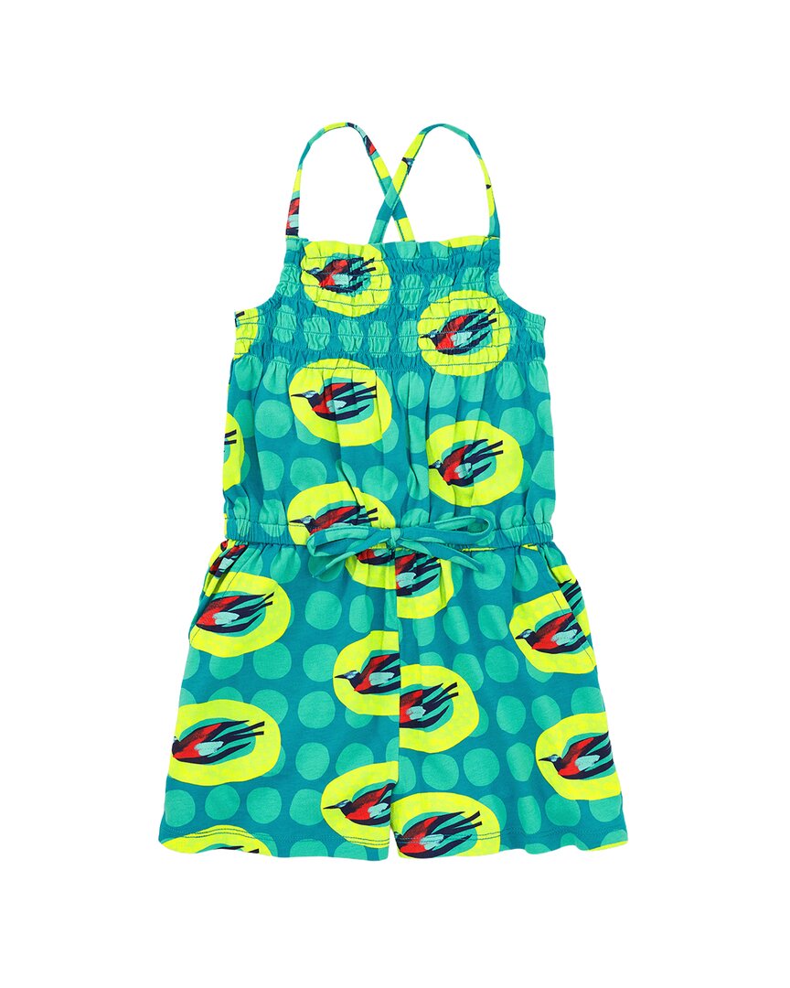 Tea Collection Smocked Sleeveless Romper In Green
