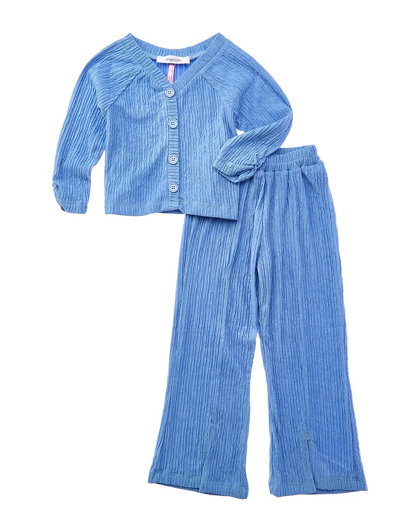 Marion 2pc Crinkle Plisse Top & Pant Set