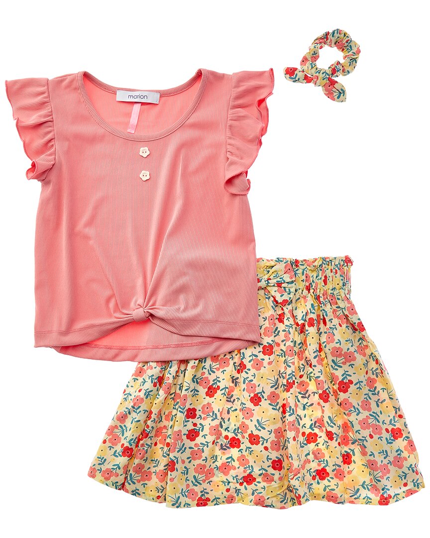 Marion 2pc Floral Skirt Set In Red