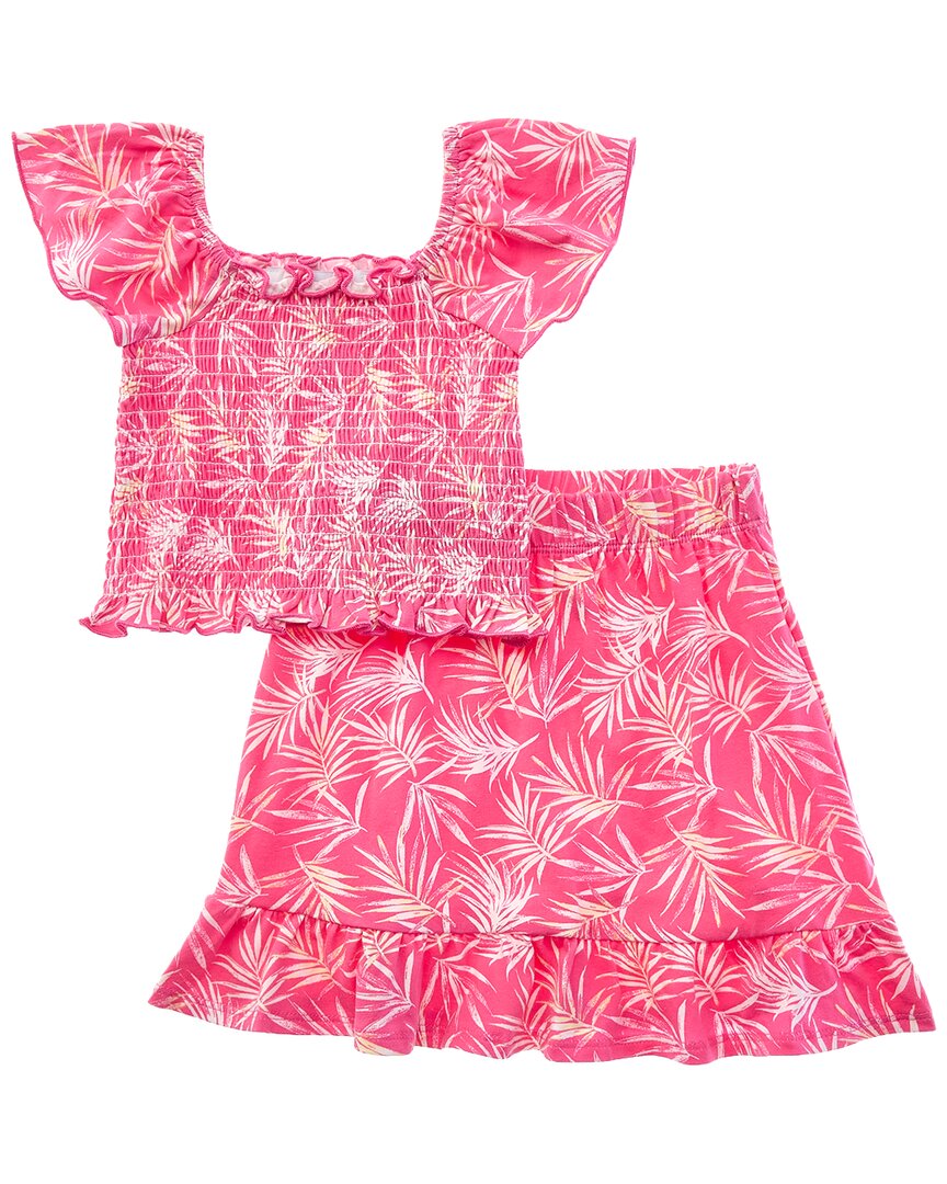 Marion 2pc Top & Skirt Set In Pink
