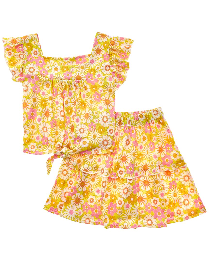 Marion 2pc Top& Skirt Set In Yellow