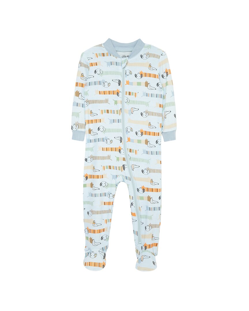 Little Me Puppy Zip Front Footie In Blue