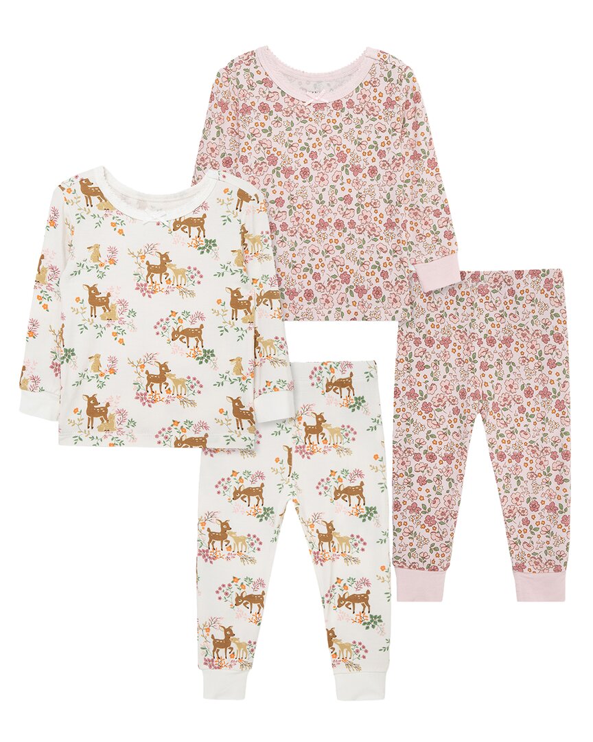 Little Me 4pc Woodland Bamboo Pajama Set In Neutral