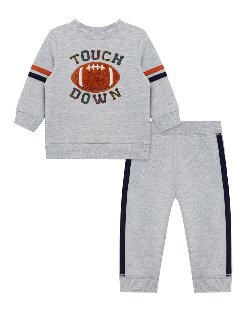 Little Me 2pc Football Sweatshirt Set In Grey