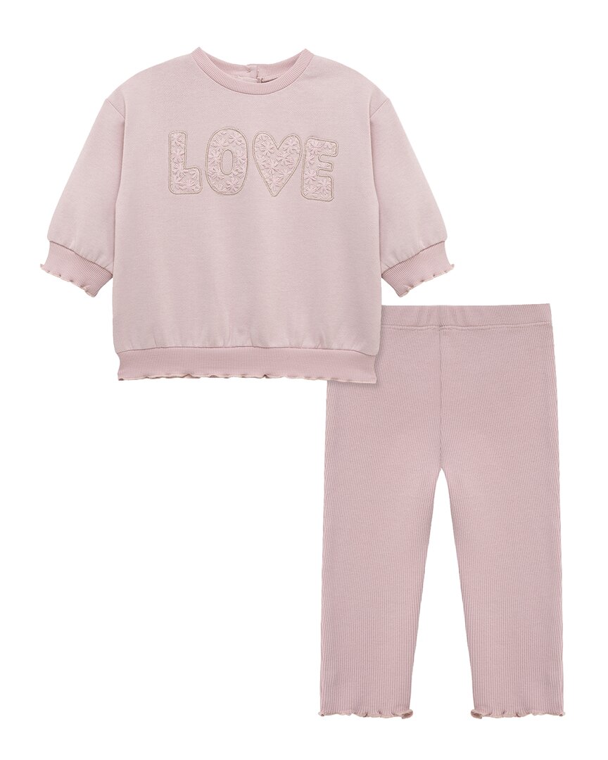 Little Me Sweatshirt Set In Purple