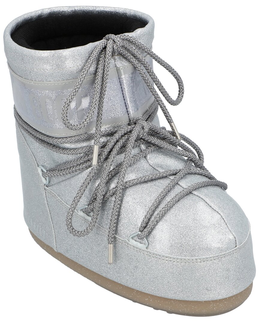 Moon Boot "icon" Low Glitter Boot In Metallic