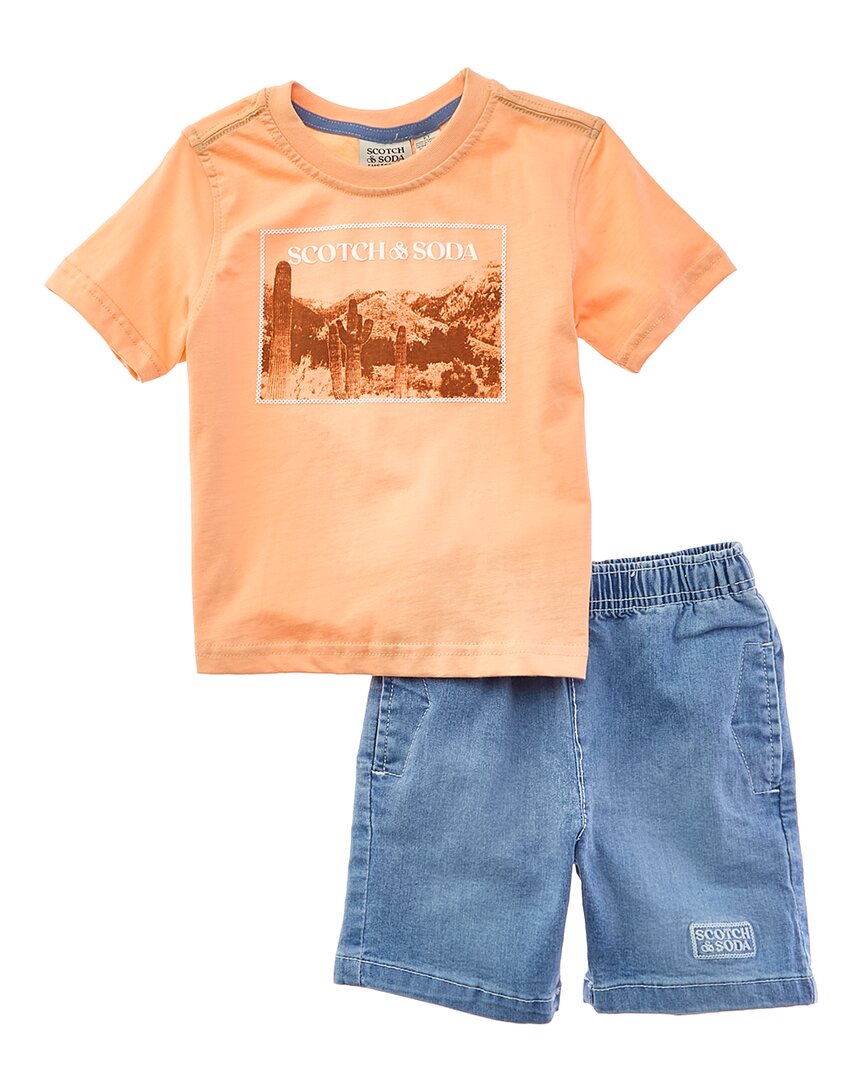 Scotch & Soda 2pc T-shirt & Short Set In Multi
