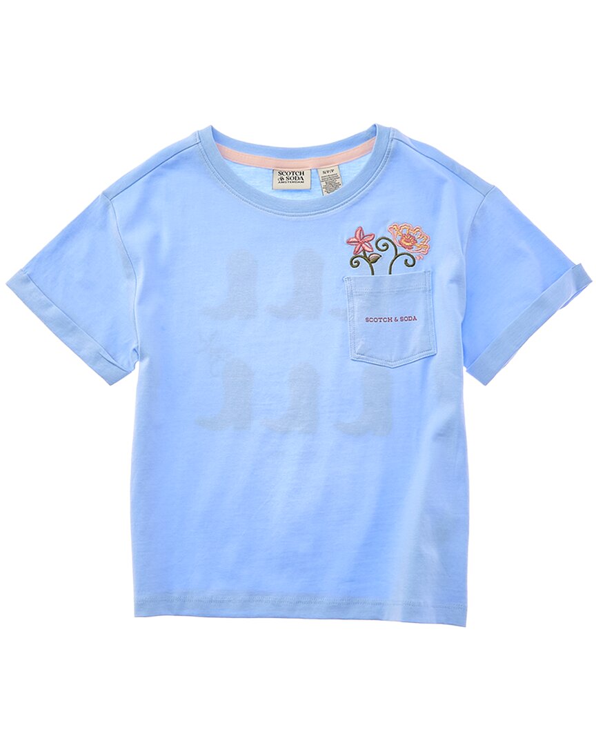 Scotch & Soda Graphic T-shirt In Blue