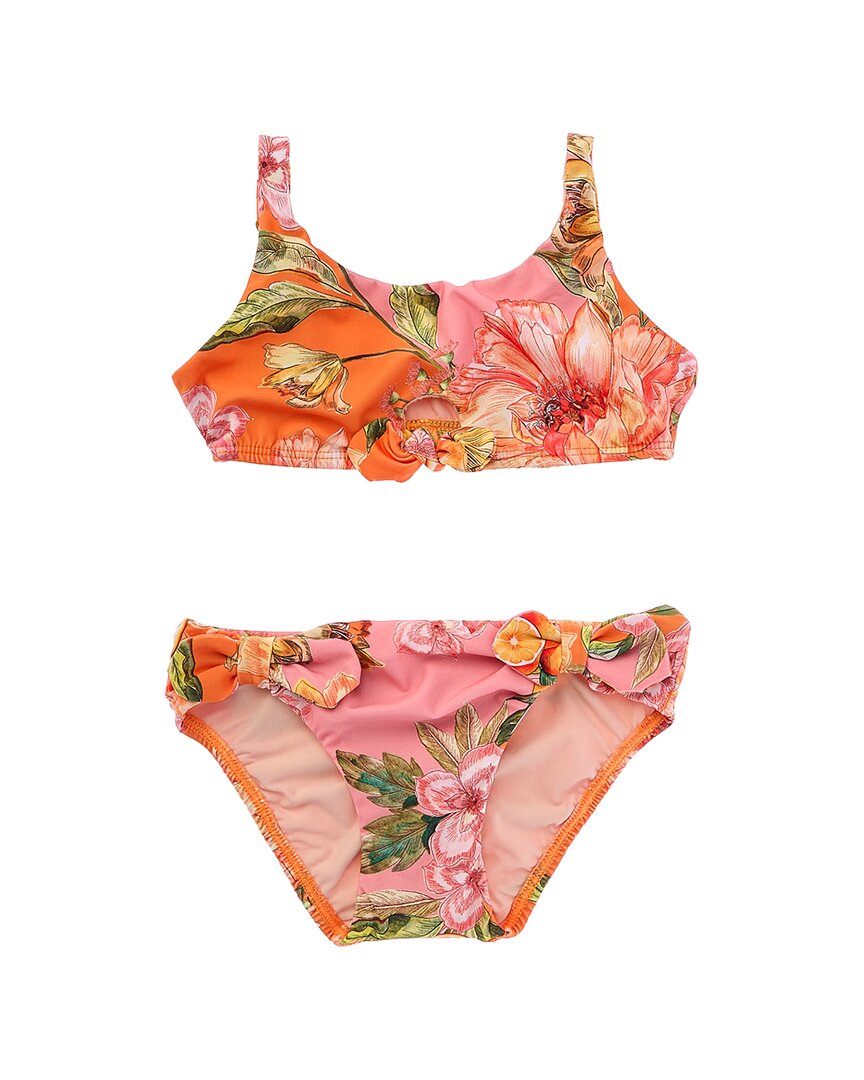 Pq Swim Reese Bow 2pc Bikini Set In Orange