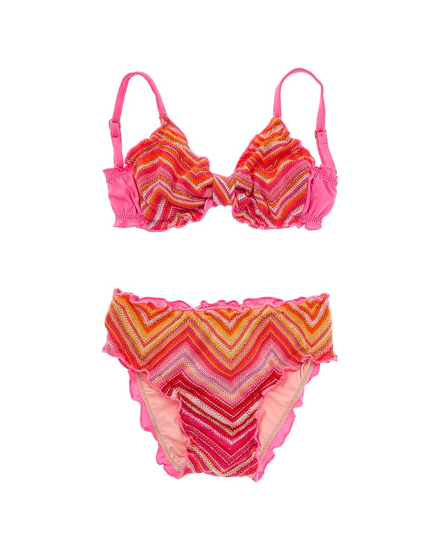 Pq Swim Lettuce Edge 2pc Bikini Set In Orange