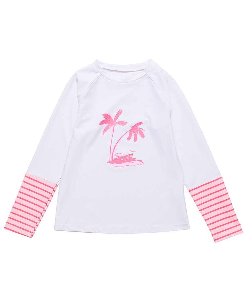 Snapper Rock Palm Island Sustainable Rash Top In White