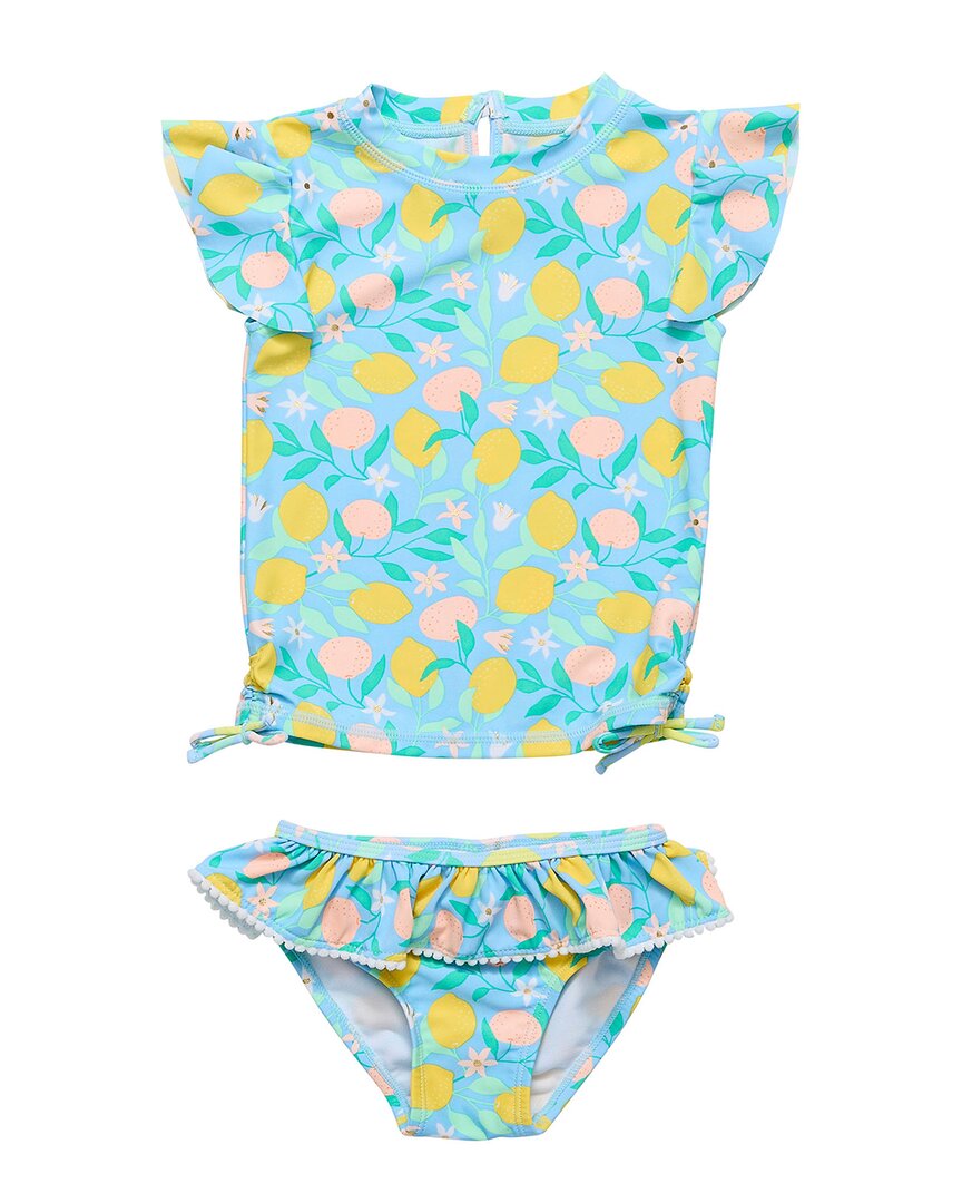 Snapper Rock Babies'  Lemon Drops Ruffle Set In Blue