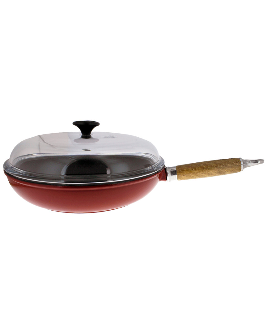 Chasseur 11in Red French Enameled Cast Iron Fry Pan