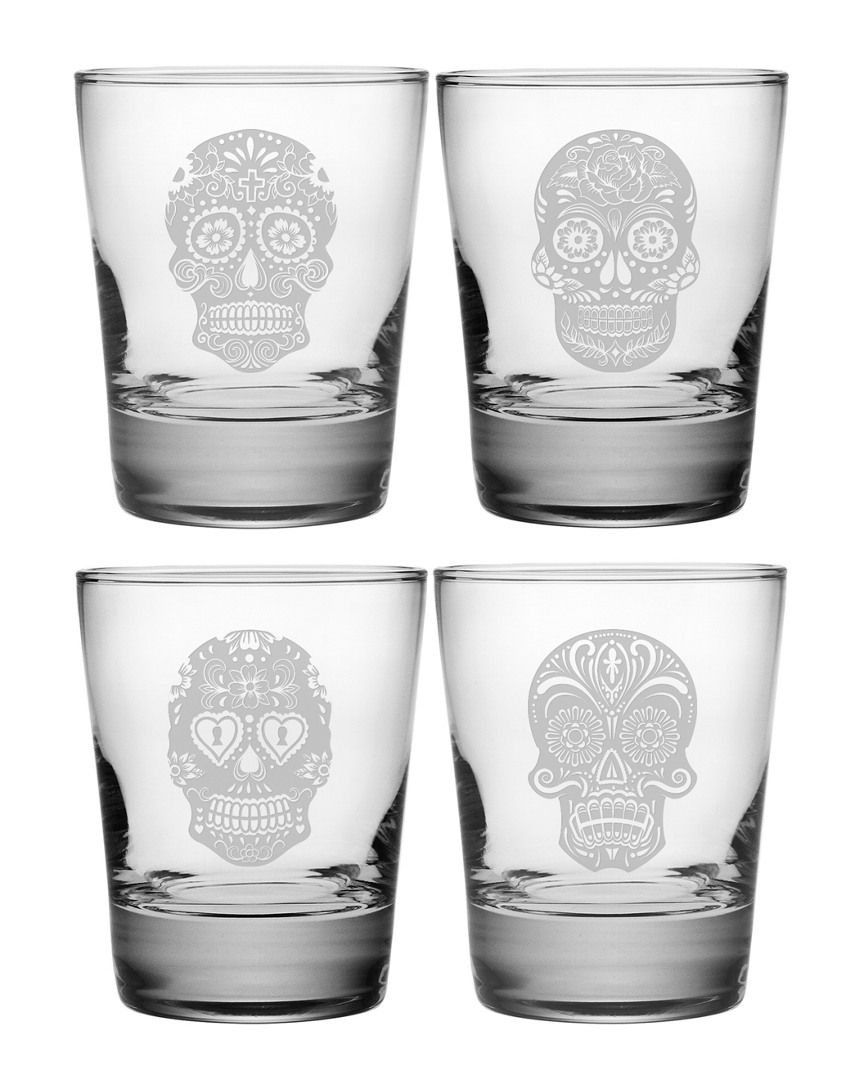 Susquehanna Glass Set Of Four Dia De Los Muertos Glasses