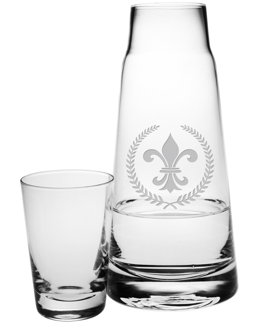 Susquehanna Glass 29.5oz Crested Fleur De Lis Water Carafe