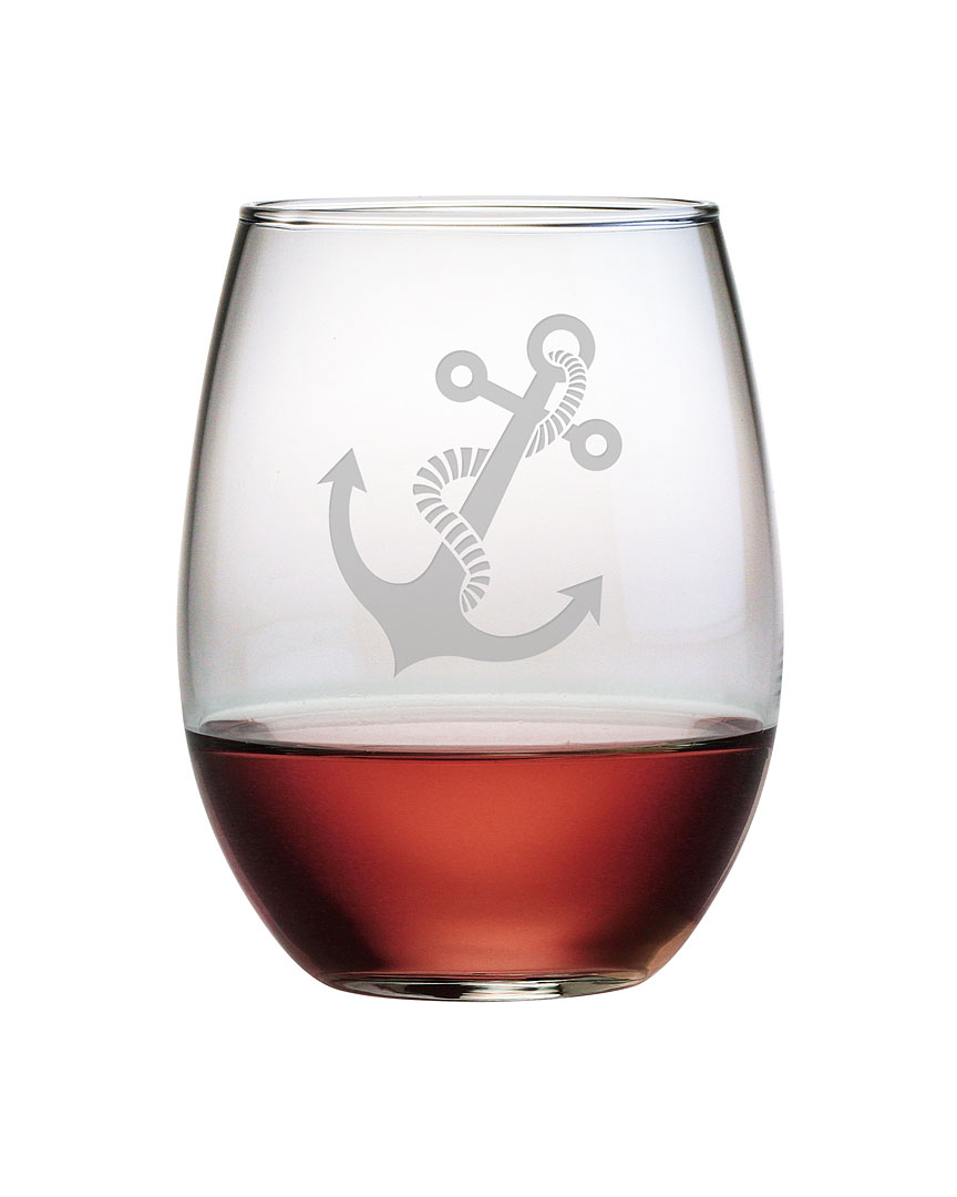 Susquehanna Glass Company Set Of 4 21oz Stemless Wine Glasses