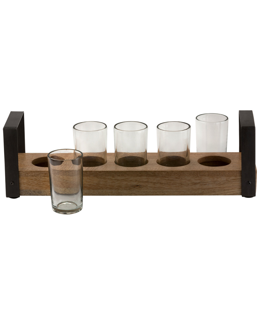 Ten Strawberry Street Telluride 6pc Bridge Condiment Tray With Shot Glasses