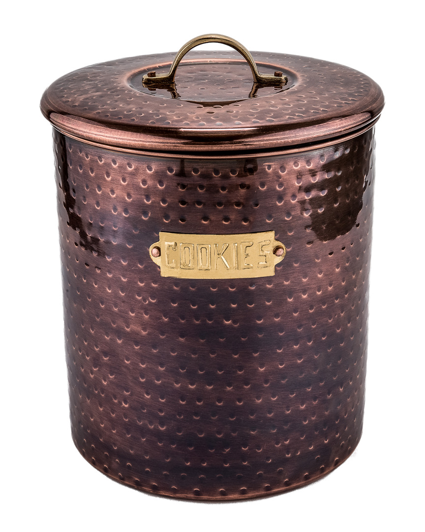 Old Dutch Hammered Antique Copper Cookie Jar In Nocolor