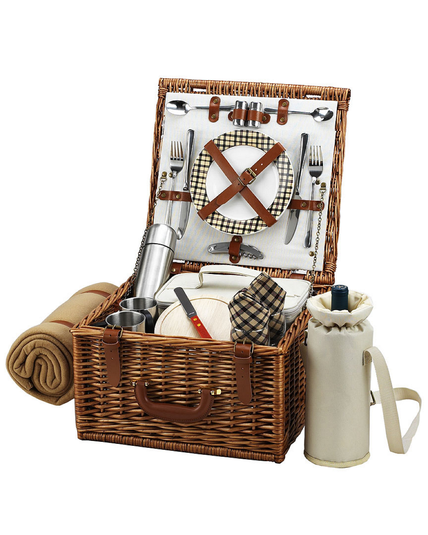 PICNIC AT ASCOT PICNIC AT ASCOT DELUXE CHESHIRE PICNIC BASKET FOR 2 WITH COFFEE & BLANKET SET 
