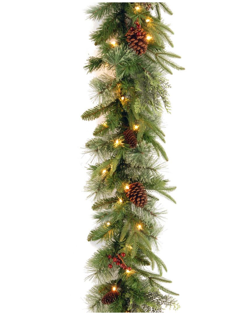 National Tree Company 9ft Feel-real Colonial Garland With Clear Lights