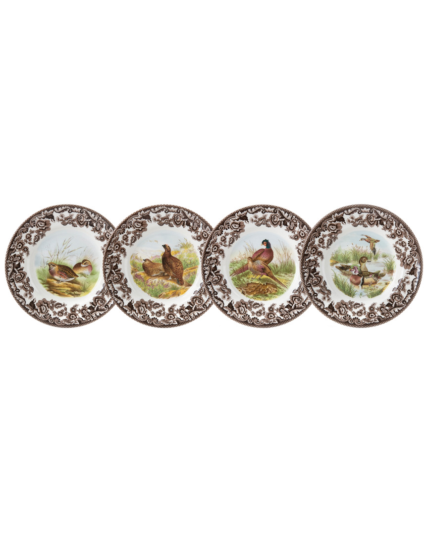 Spode Woodland Birds Canape Plates, Set Of 4