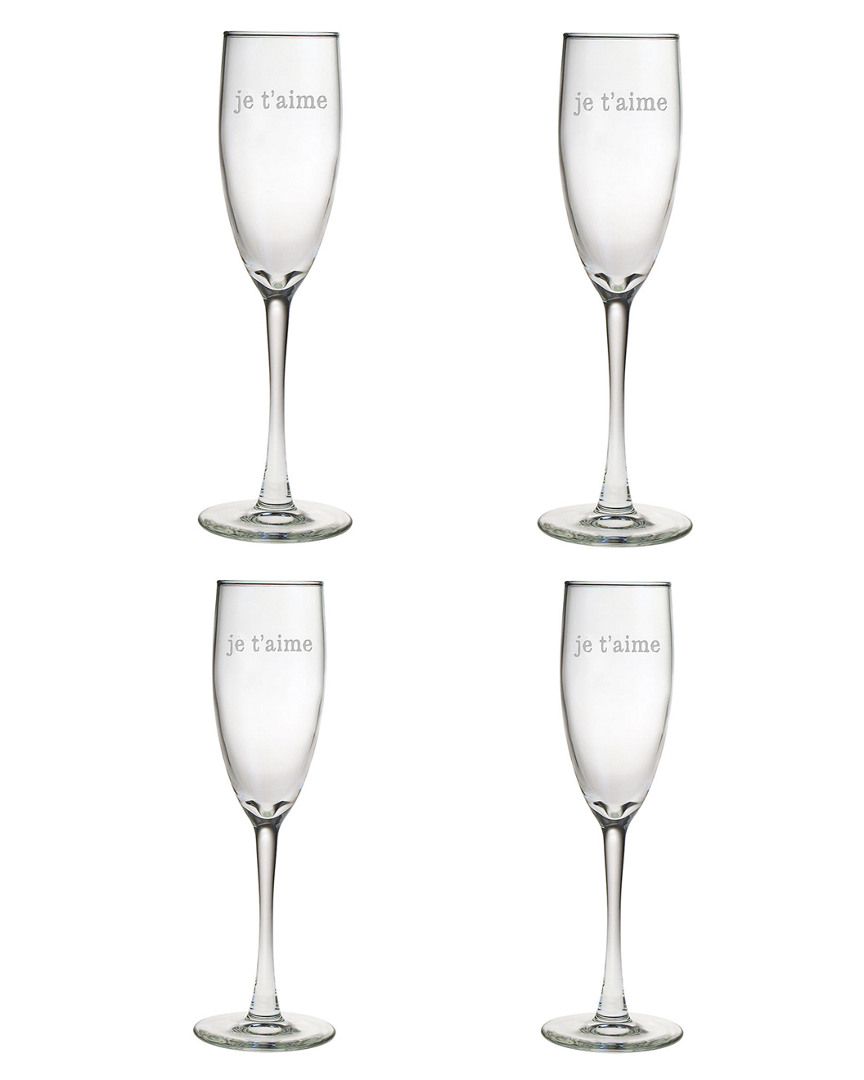 Susquehanna Glass 'je T'aime' Set Of 4 Champagne Flutes