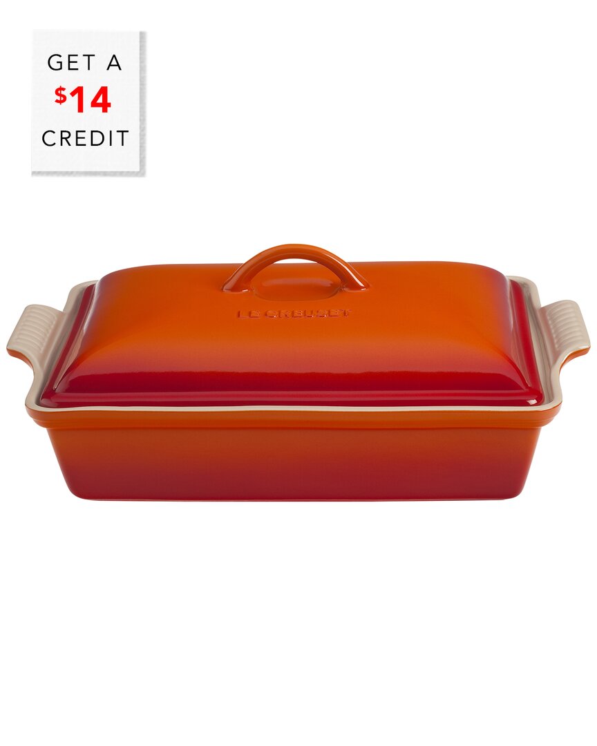 LE CREUSET HERITAGE 4QT COVERED CASSEROLE WITH $14 CREDIT
