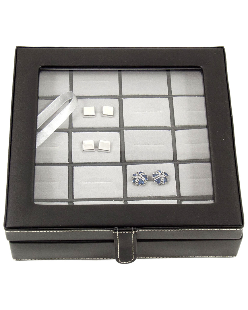 Bey-berk Leather 20-cufflink Box In Black
