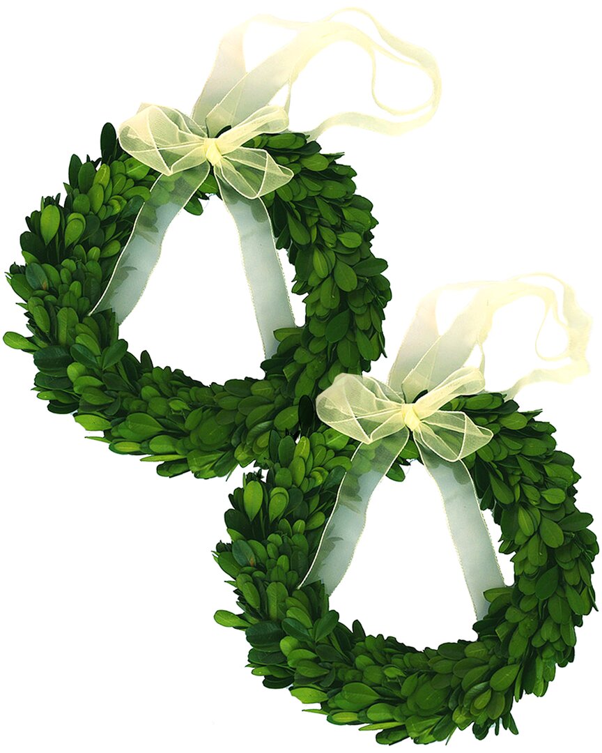 Mills Floral Set Of 2 Boxwood Wreaths