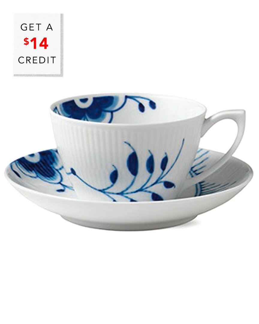 Shop Royal Copenhagen Blue Fluted Mega Tea Cup & Saucer With $14 Credit