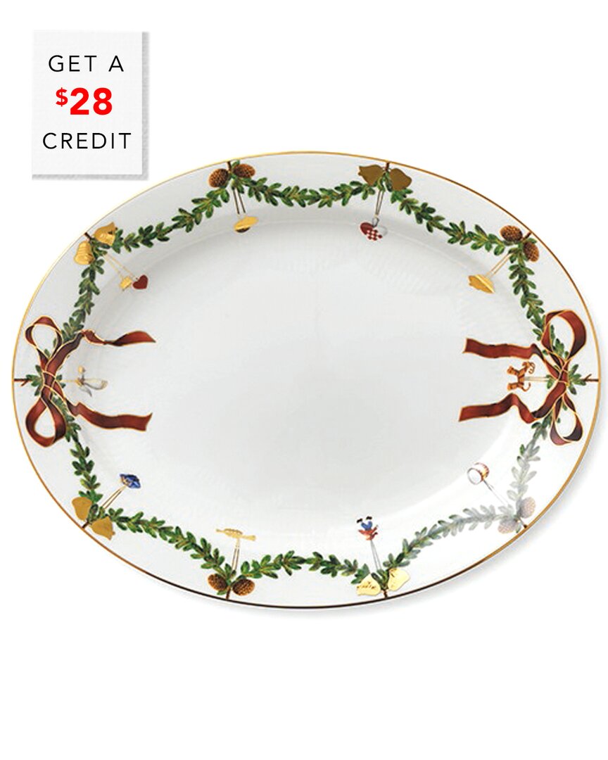 Royal Copenhagen Star Fluted Christmas Oval Platter