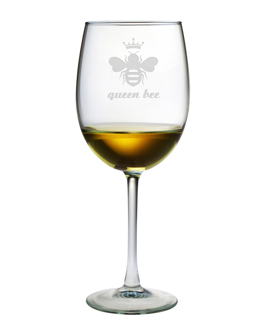Susquehanna Glass Queen Bee Set Of Four 19oz Wine Glasses