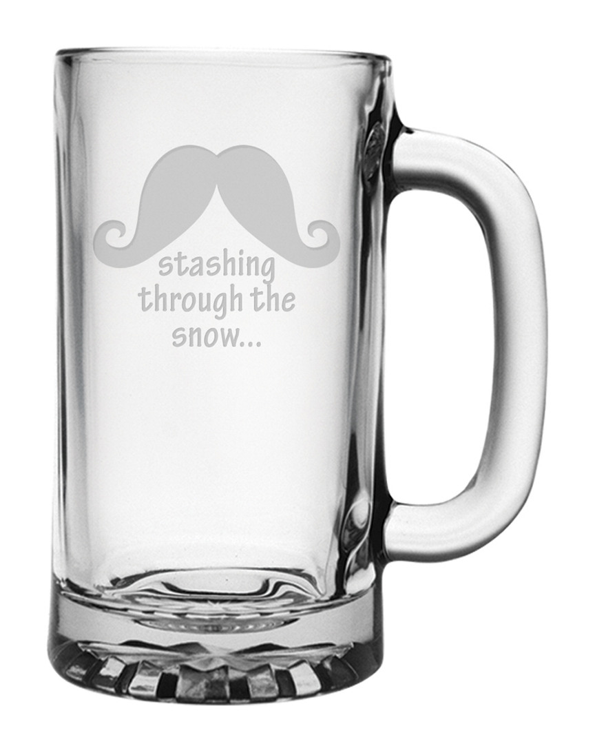 Susquehanna Glass Stashing Through The Snow Set Of 4 Pub Beer Mug
