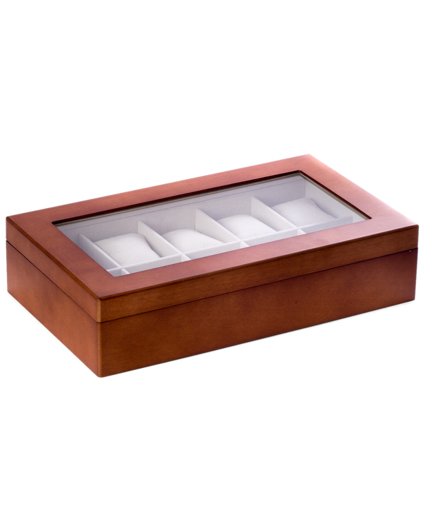 Bey-berk Cherry-finished Wood 10-watch Case In Multicolor
